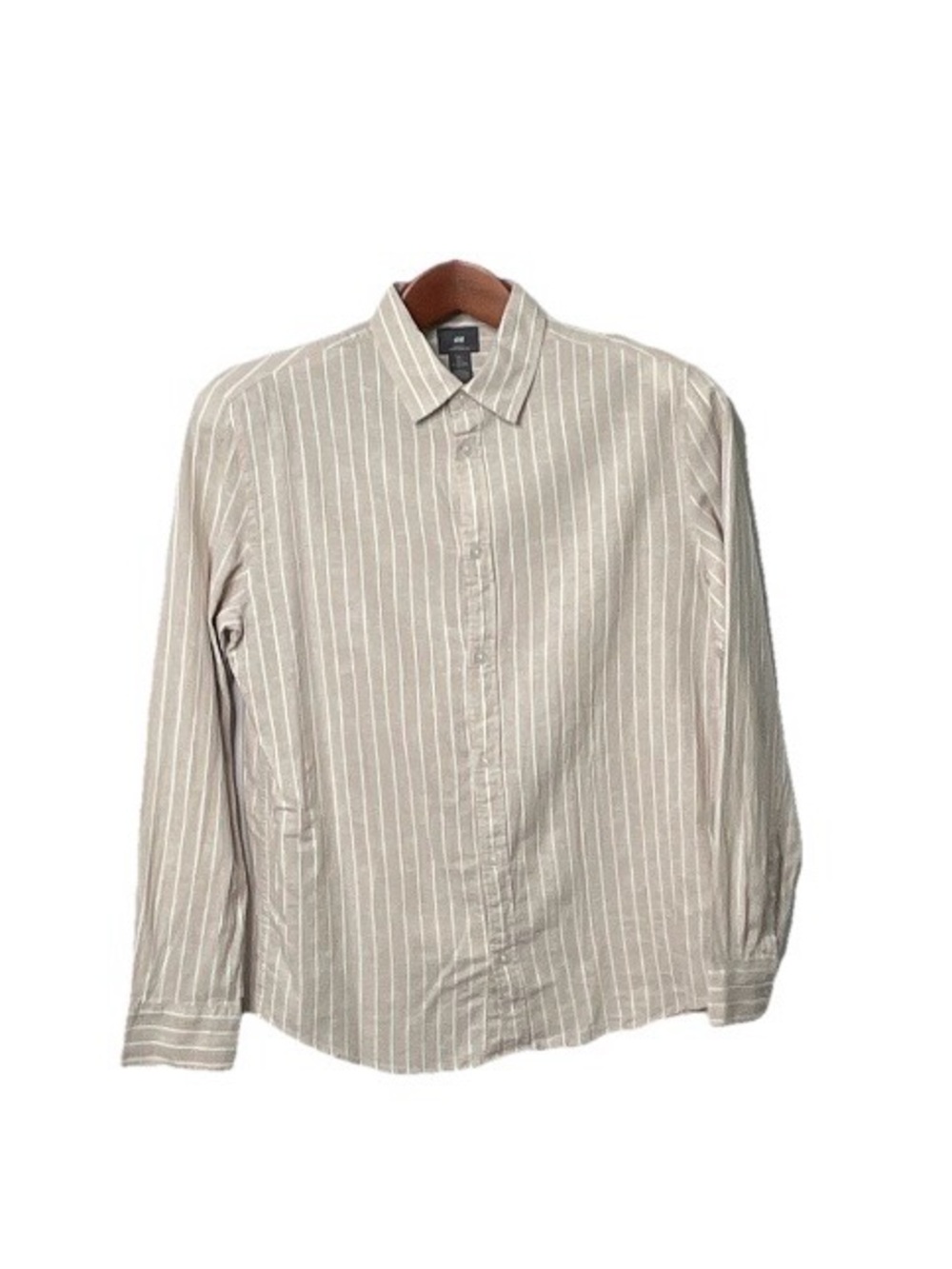 H&M Cream Stripe Button-Down Shirt - Long Sleeve